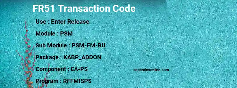 SAP FR51 transaction code