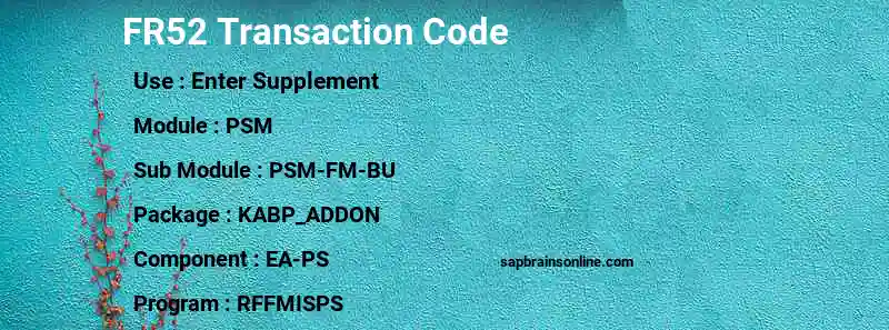 SAP FR52 transaction code