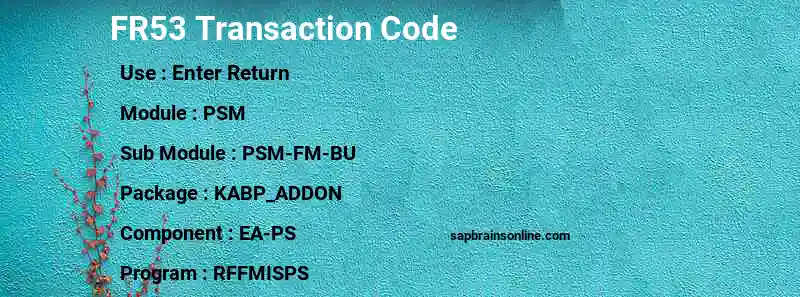 SAP FR53 transaction code