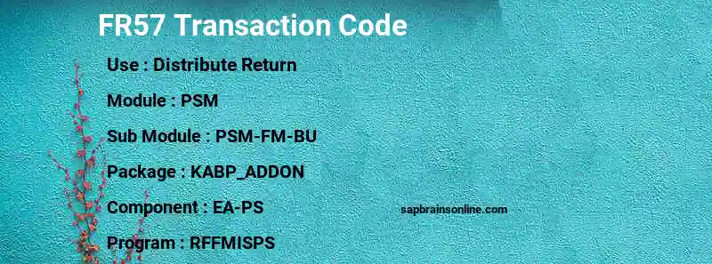 SAP FR57 transaction code