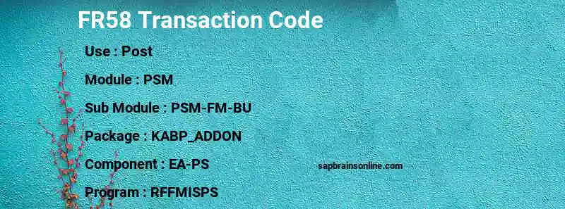 SAP FR58 transaction code