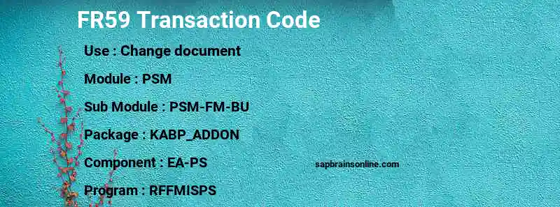SAP FR59 transaction code