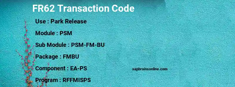 SAP FR62 transaction code