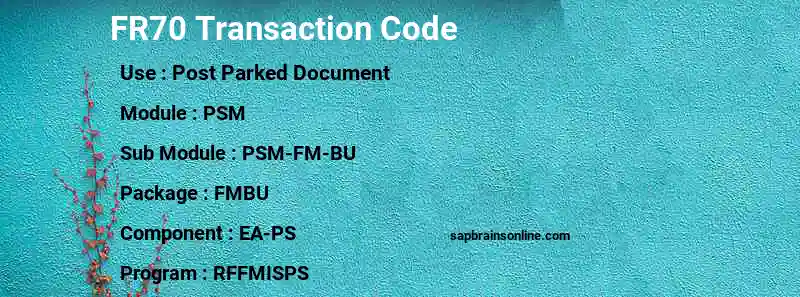 SAP FR70 transaction code