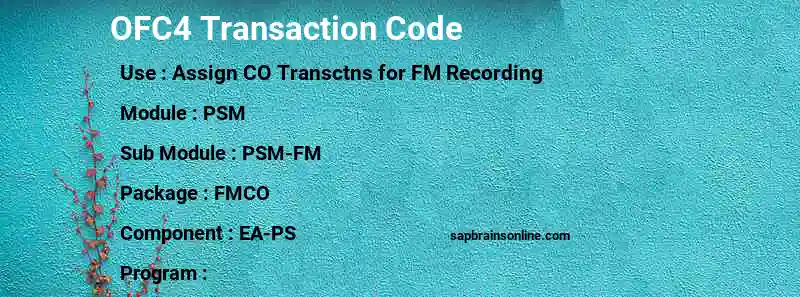 SAP OFC4 transaction code