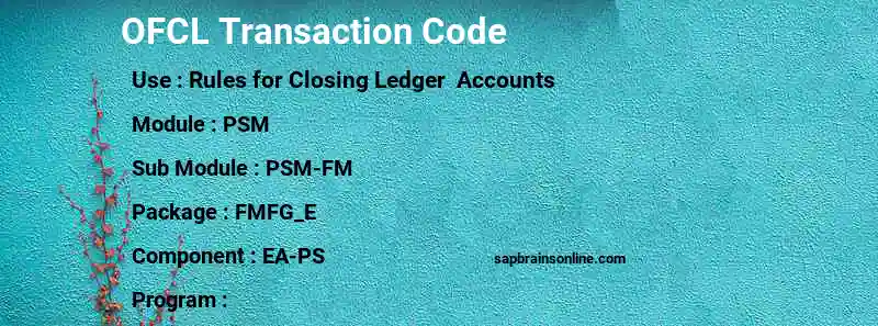 SAP OFCL transaction code