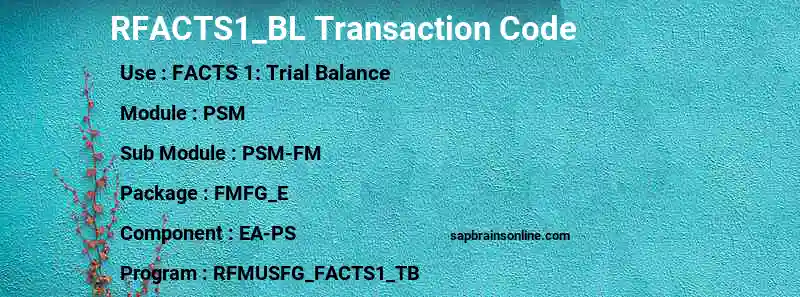 SAP RFACTS1_BL transaction code