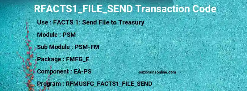 SAP RFACTS1_FILE_SEND transaction code