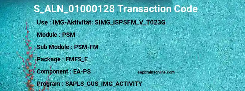 SAP S_ALN_01000128 transaction code