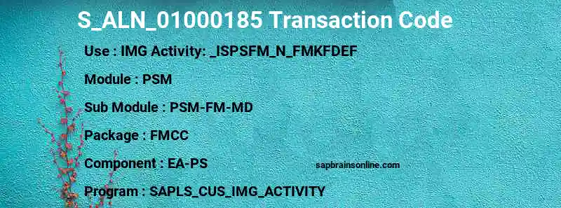 SAP S_ALN_01000185 transaction code