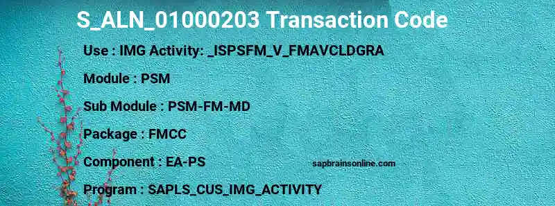 SAP S_ALN_01000203 transaction code
