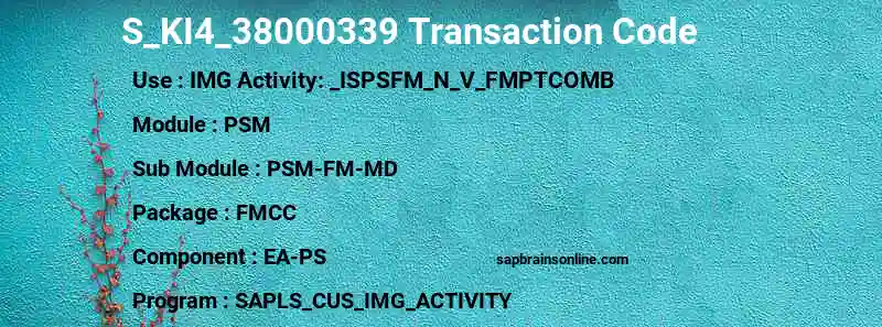 SAP S_KI4_38000339 transaction code