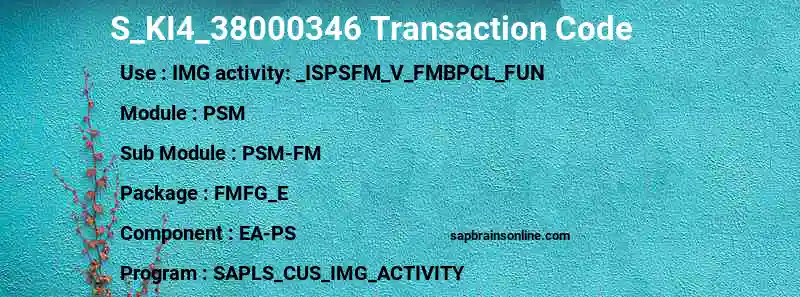 SAP S_KI4_38000346 transaction code