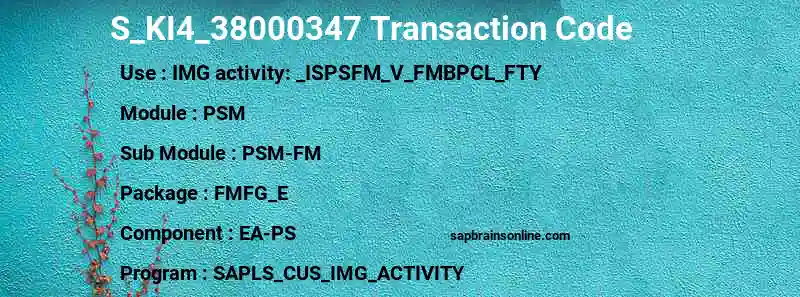 SAP S_KI4_38000347 transaction code