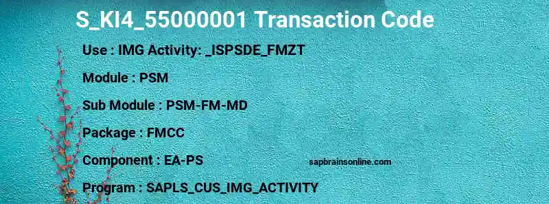 SAP S_KI4_55000001 transaction code