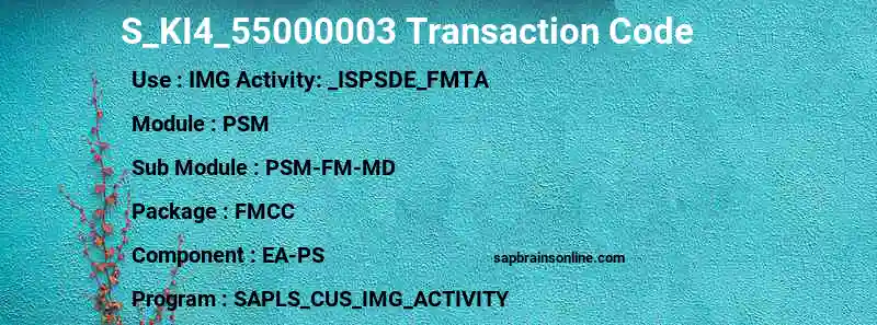 SAP S_KI4_55000003 transaction code