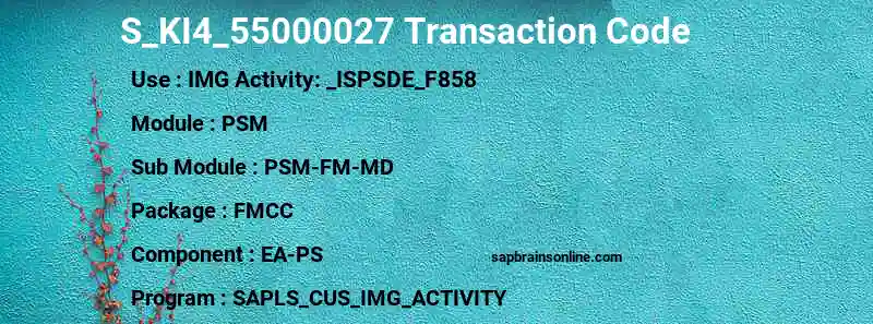 SAP S_KI4_55000027 transaction code