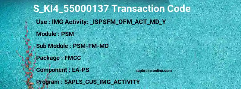 SAP S_KI4_55000137 transaction code