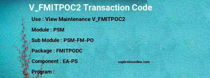 SAP V_FMITPOC2 transaction code