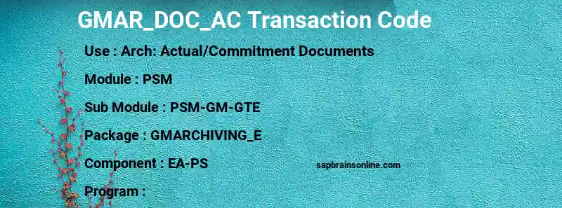 SAP GMAR_DOC_AC transaction code