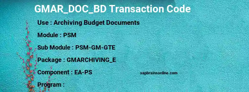 SAP GMAR_DOC_BD transaction code