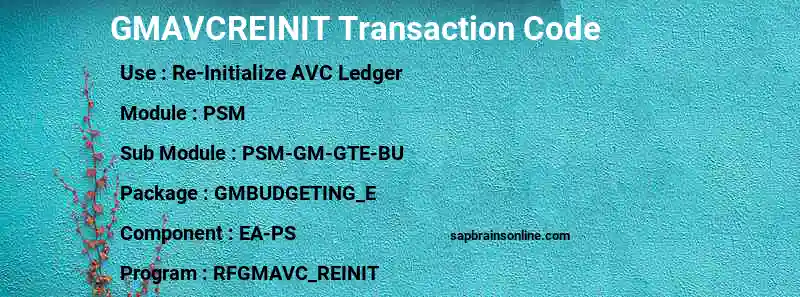 SAP GMAVCREINIT transaction code