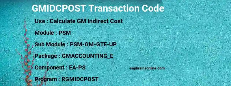 SAP GMIDCPOST transaction code