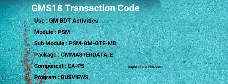 SAP GMS18 transaction code