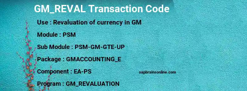 SAP GM_REVAL transaction code