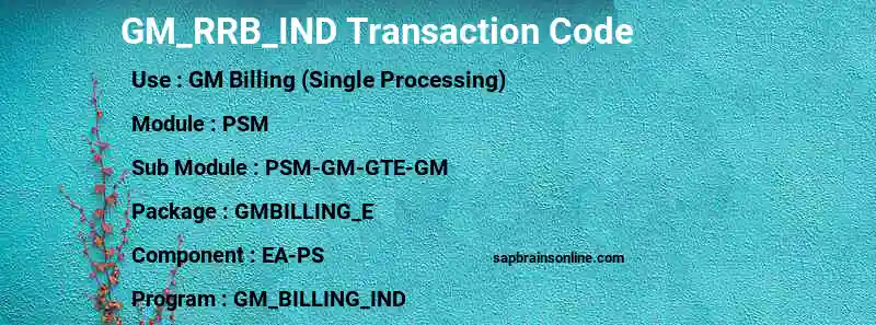 SAP GM_RRB_IND transaction code