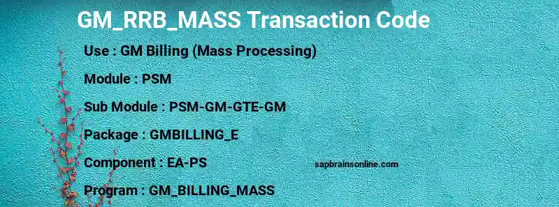 SAP GM_RRB_MASS transaction code