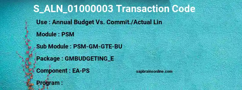 SAP S_ALN_01000003 transaction code