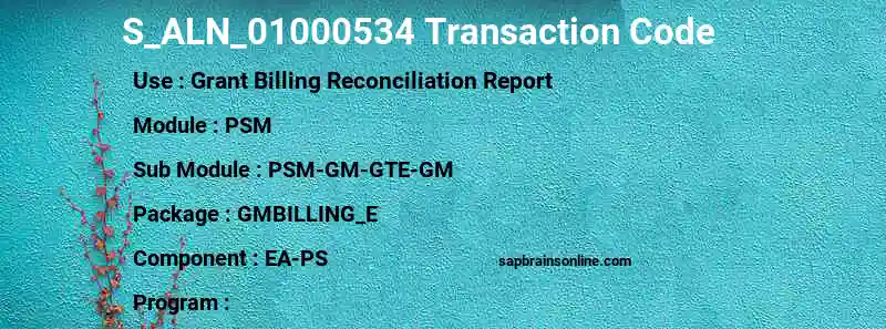 SAP S_ALN_01000534 transaction code