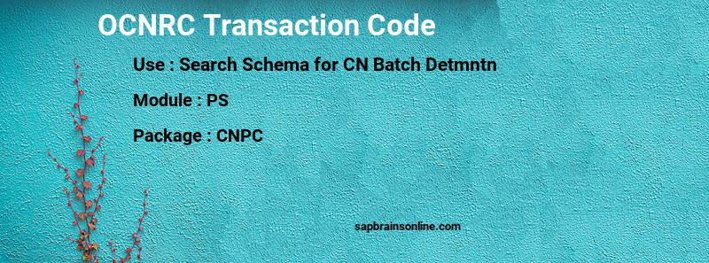 SAP OCNRC transaction code