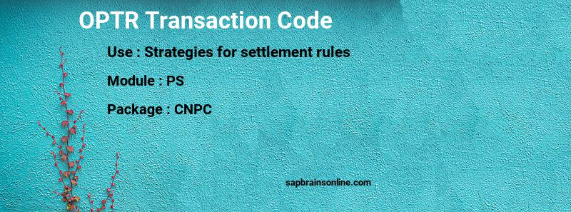 SAP OPTR transaction code