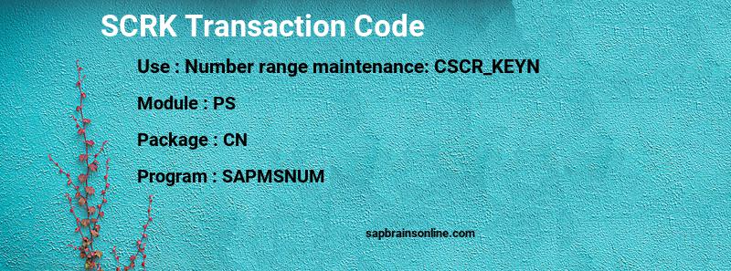 SAP SCRK transaction code