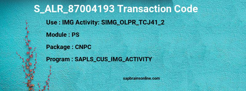 SAP S_ALR_87004193 transaction code