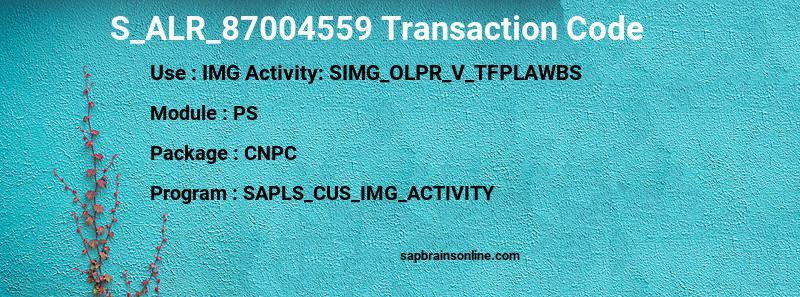 SAP S_ALR_87004559 transaction code