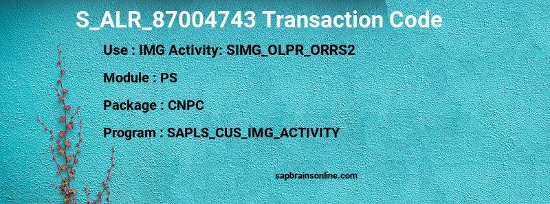 SAP S_ALR_87004743 transaction code