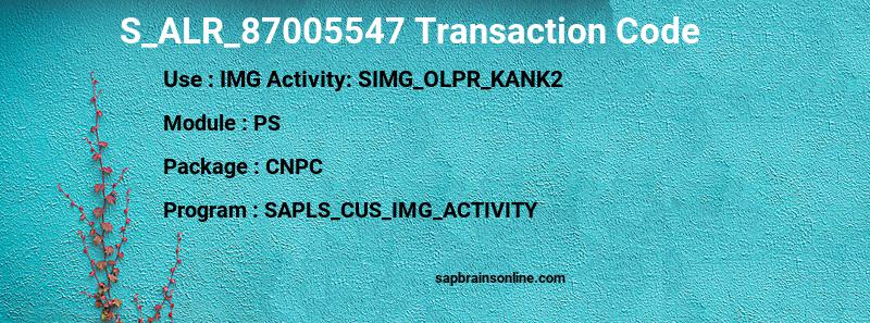 SAP S_ALR_87005547 transaction code