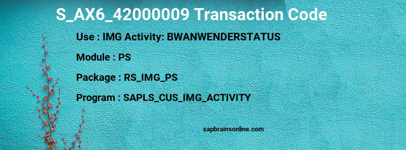 SAP S_AX6_42000009 transaction code