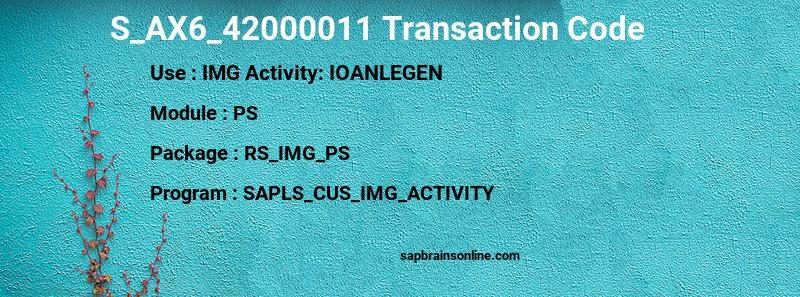 SAP S_AX6_42000011 transaction code
