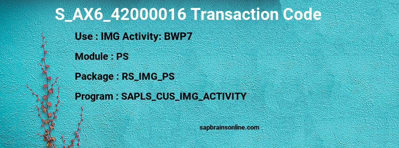 SAP S_AX6_42000016 transaction code