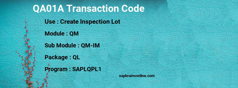 SAP QA01A transaction code