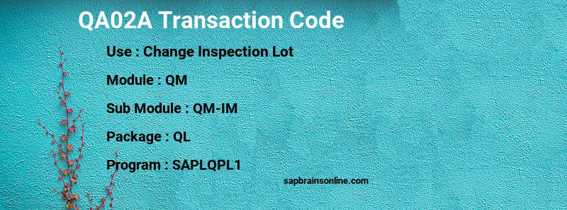 SAP QA02A transaction code