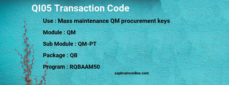 SAP QI05 transaction code
