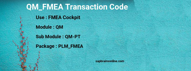 SAP QM_FMEA transaction code