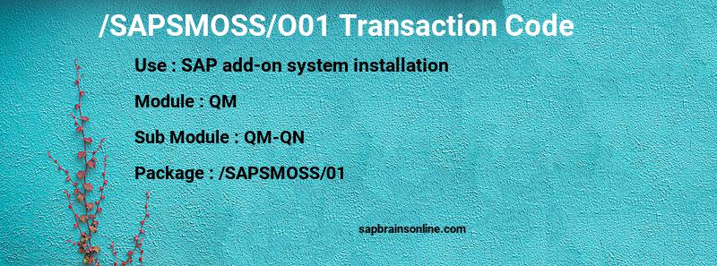SAP /SAPSMOSS/O01 transaction code