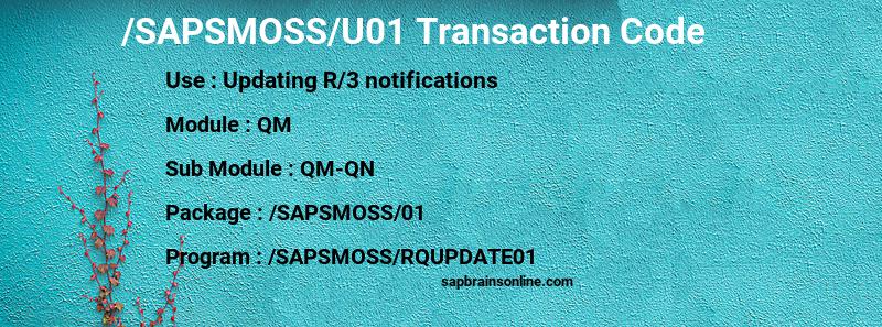 SAP /SAPSMOSS/U01 transaction code