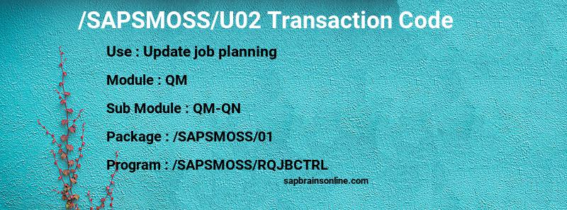 SAP /SAPSMOSS/U02 transaction code